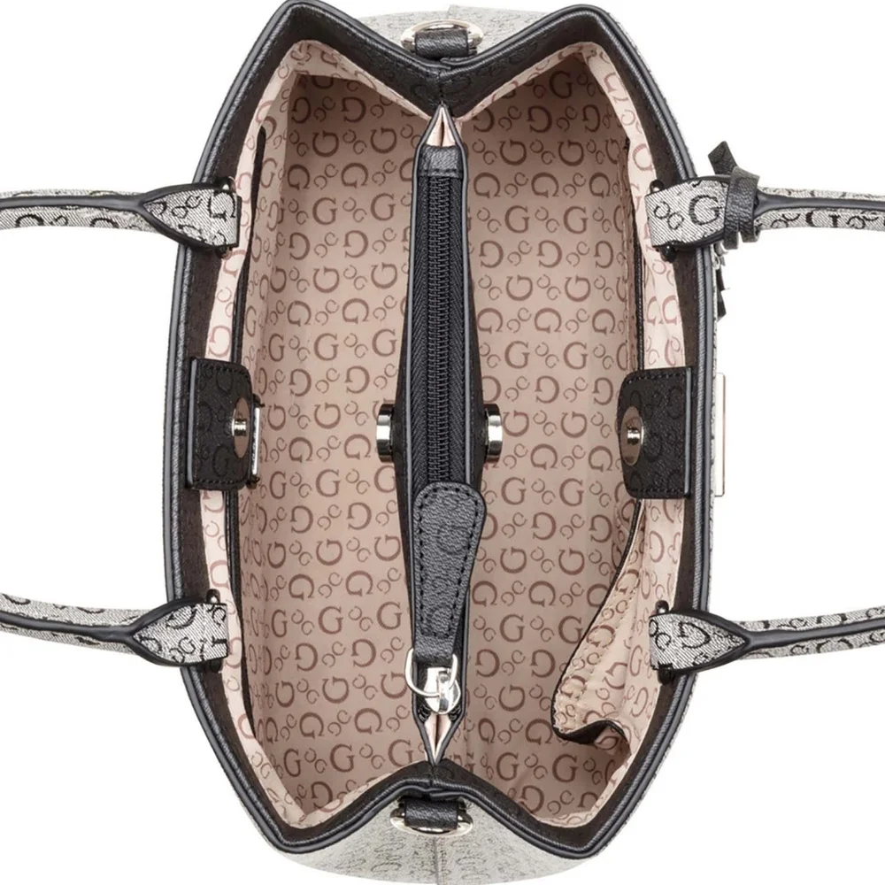 GUESS Monogram Satchel Handbag
